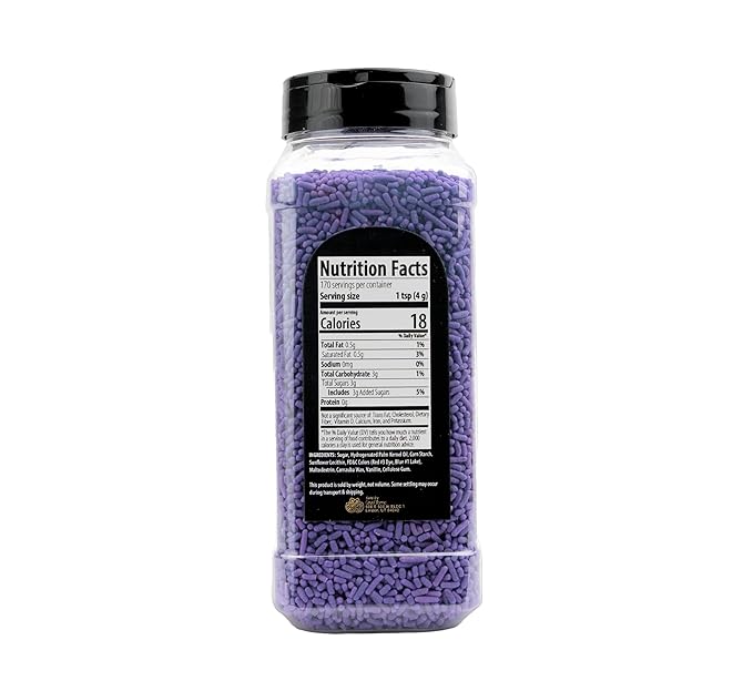 GranAroma Purple Sprinkles, Decorative, Soft, Cakes & Cupcakes (1.5 Pound)