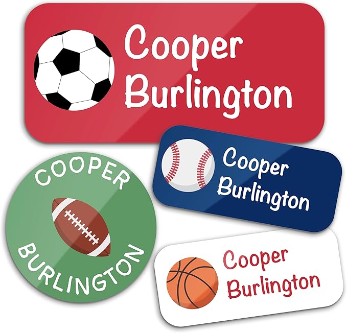 Personalized Waterproof Name Labels for Kids | Optional Packs 50, 150, 230 Labels | Custom Name Stickers for Kids' Clothing Tag, Water Bottle, Lunch Box, Customize Kid Name Label for Daycare Sports