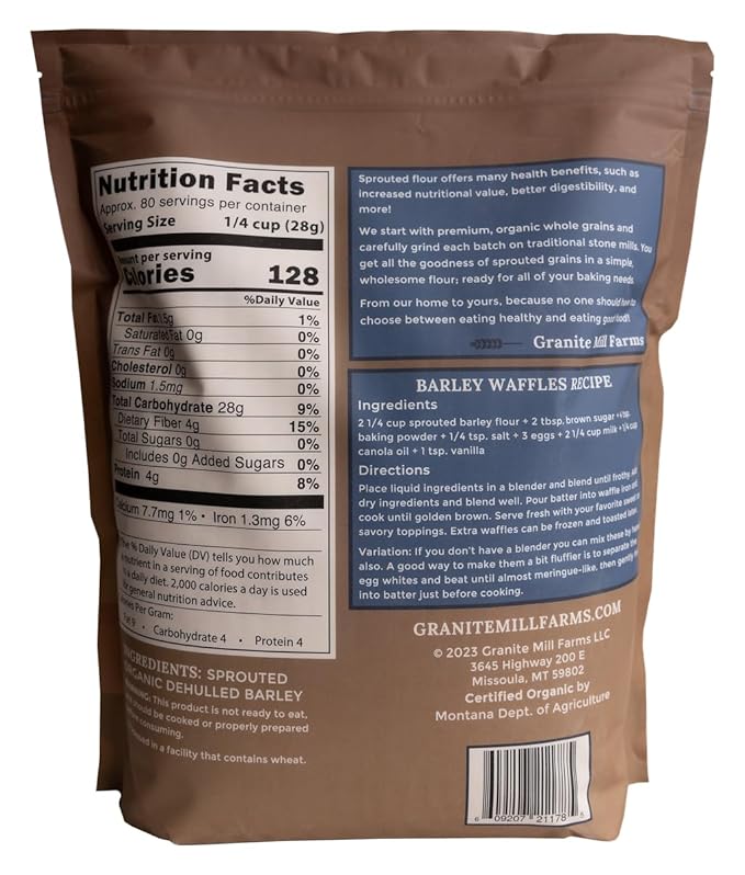 Granite Mill Farms Sprouted Organic Barley Flour, 5 lb