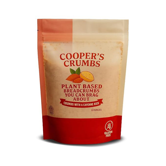 Cooper's Crumbs All Natural Gluten Free Low Carb Bread Crumb Alternative, High Protein, Vegan, Certified Kosher, Paleo, Keto (Crumbs with a Cayenne Kick)