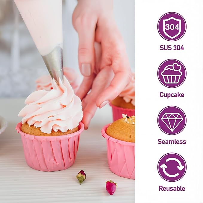 5Pcs 1M Cake Piping Tips, Cake Decorating Supplies Piping Tips, Piping Nozzles Decorating Tips, Baking Tools For Buttercream, Icing, Birthday Cake, Cupcake, DIY Art