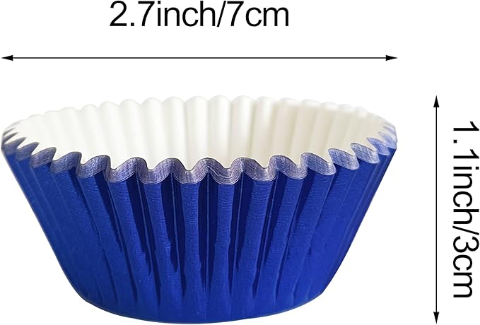 MEETINGU Deep Blue Cupcake Liners, Paper Foil Cupcake Liners Muffin Baking Cups for Standard Baking Cupcakes