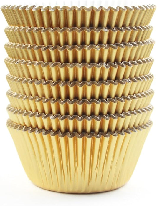 Eoonfirst Gold Foil Cupcake Case Liners Wrappers Baking Muffin Paper Cups 200 Pcs