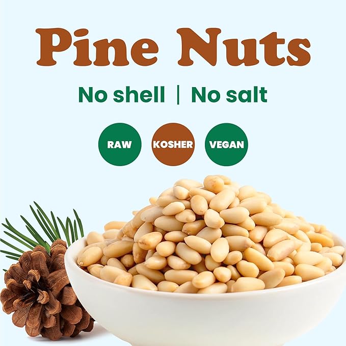 Food to Live - Pine Nuts, 5 Pounds Whole Raw Pignolias, Unsalted, Vegan, Kosher, Bulk. Rich in Vitamin E, Protein. Healthy Snack. Great for Pesto, Salads, Homemade Desserts
