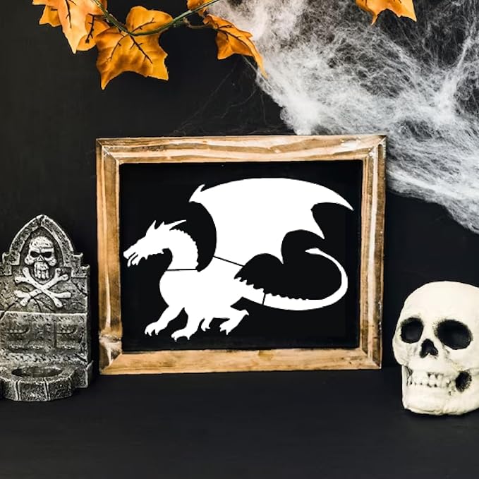 20 Pieces Dragon Stencils Template Reusable Mylar Craft Stencils for Painting on Wood Canvas Walls Decorations DIY Projects (20 Dragon)