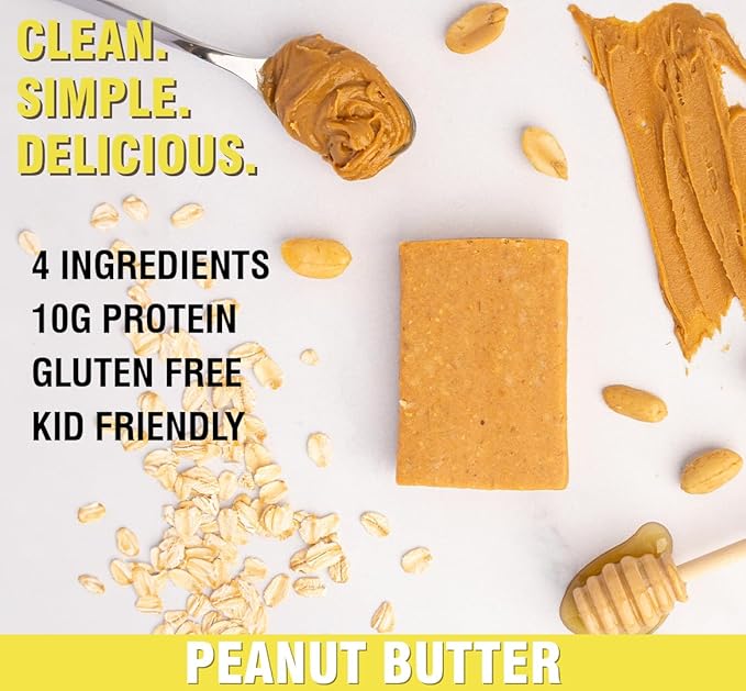 KiZE Energy Bars - Peanut Butter Lovers Variety Pack - Gluten Free, Dairy Free Options, Non-GMO, and High Protein Meal Replacement Energy Bars, Clean and Simple Food Ingredients - 7-10g High Protein Snacks, (10 Count)