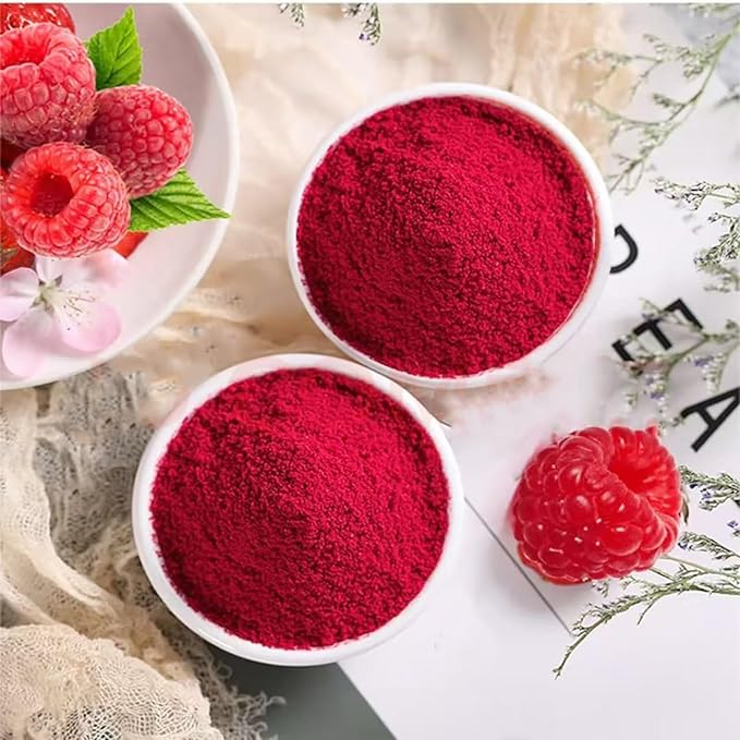 Raspberry powder 6.35oz. Frozen dried fruit powder, used for baking, beverages, smoothies and yogurt