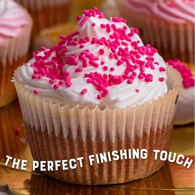 Judee's Gluten Free Pink Sprinkles - Vibrant Baking Toppings & Bright Sprinkles for Cakes - Gluten Free Cake Decorating & Edible Dessert Decorations - Dessert & Ice Cream Toppings - 4 Oz