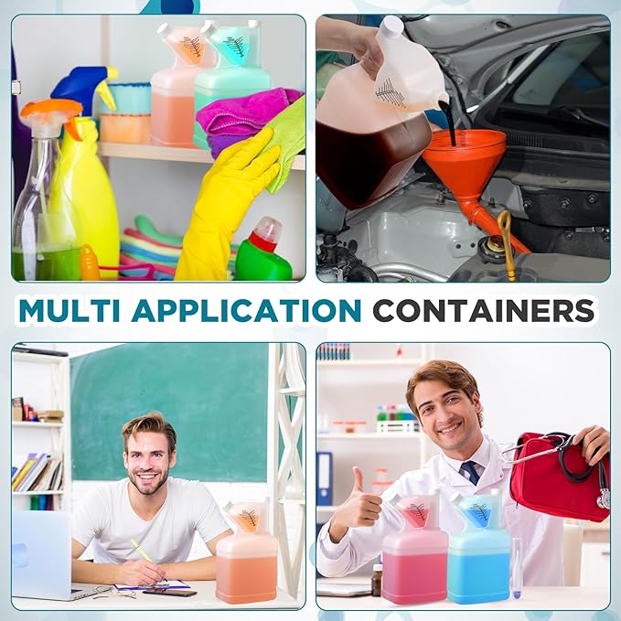 8 Pcs 128oz Measure Container and Pour Measuring Containers Plastic Measuring Bottle, 8oz Measure Capacity