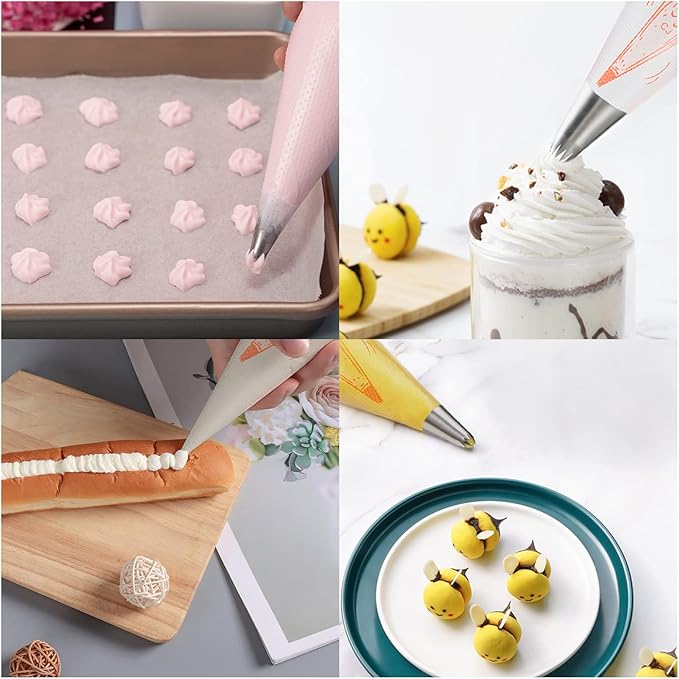 LABOTA Piping Bags Disposable,200PCS 12 Inch Pastry Bags,Icing Bags, for Cake Decorating