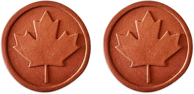 Fox Run Terracotta Brown Sugar Keeper and Saver, Maple Leaf, Set of 2