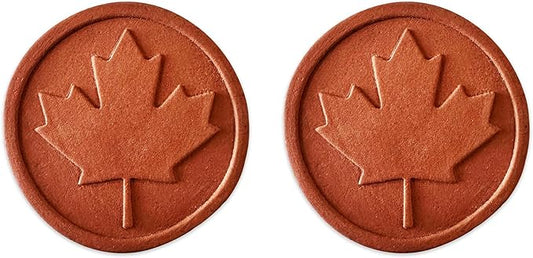 Fox Run Terracotta Brown Sugar Keeper and Saver, Maple Leaf, Set of 2