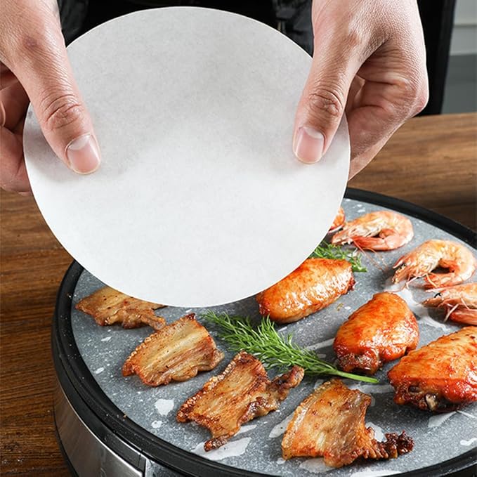 300pcs 8 Inch Parchment Paper Rounds for Baking, Non Stick Baking Parchment Circles, Burger Patty Paper for Round Cake Pan, Springform Pan, Burger Press,Separating Frozen Patties (8")