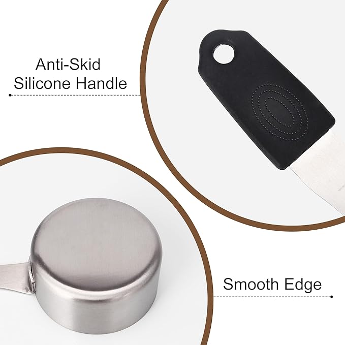 Magnetic Measuring Cups, 1 Cup Stainless Steel Measuring Cup, Dog Food Scoop for Wet & Dry Ingredients， Long Handle, Dishwasher Safe