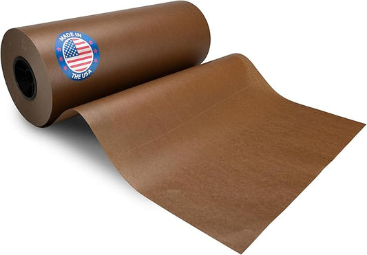 IDL Packaging 18" x 900' Brown Wet Wax Paper Roll - Food-Safe Extra Water Resistant Paper for Meat and Fish - Freezer/Butcher Material for Packing, Storing, Transportation, Freezing Food
