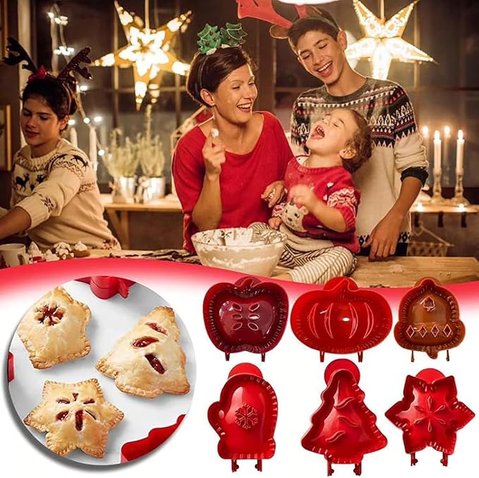 3 Pieces Mini Pie Molds, Party Potluck Hand Pie Molds, Holiday Mini Pie Mold, Fall Apple Pumpkin and Acorn Shapes Pocket Pies Maker (B)