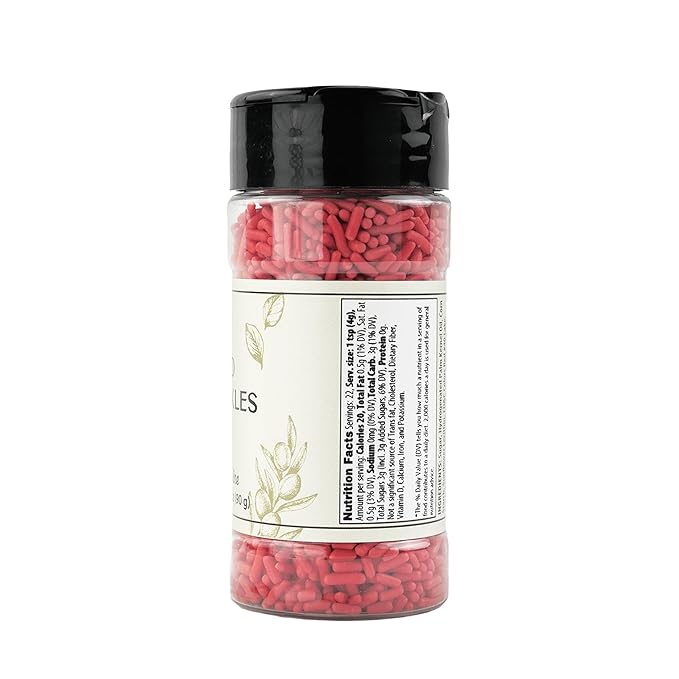 Olive & Vine Red Sprinkles, Sweet & Festive, For Baking & Decorating, Rich Tradition, Authentic Taste, For Global Recipes (3.2 Ounce)