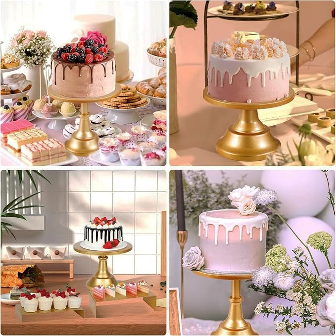 3 Pcs Metal Cake Stand Set 8/10/12 inch Dessert Table Display Perfect for Baby Shower Wedding Birthday (gold)