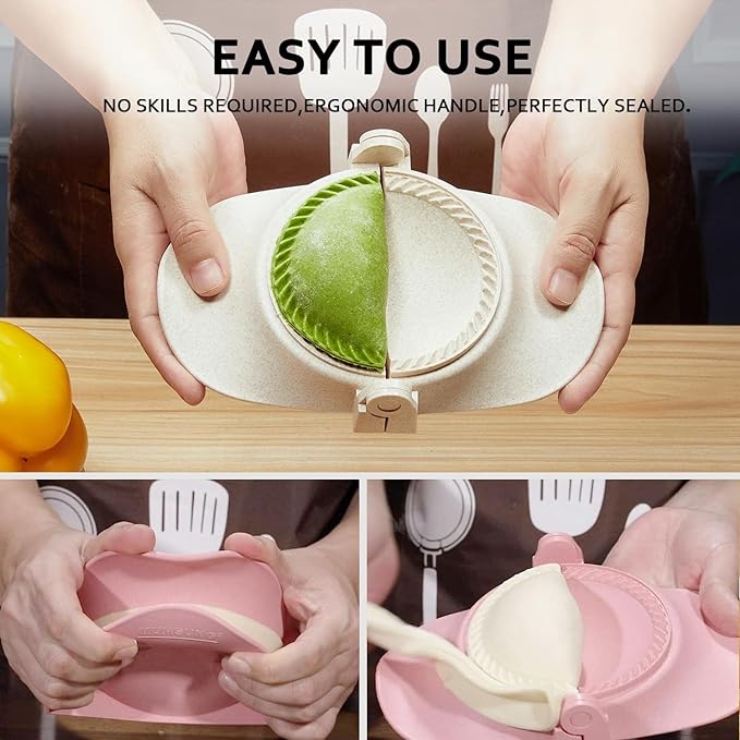 6 Inch Empanada Maker Press, Extra Large Dumpling Maker Set with Dough Cutter, Dumpling Mold Set for Pierogi, Pastelitos, Calzone, Turnovers, Chinese Dumpling-2Sizes 6"+4"
