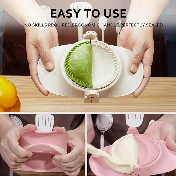 Empanada Maker Press, 5 Inch Extra Large Dumpling Maker Set with Dough Cutter, Dumpling Mold Set for Pierogi, Pastelitos, Calzone, Turnovers, Chinese Dumpling 5"