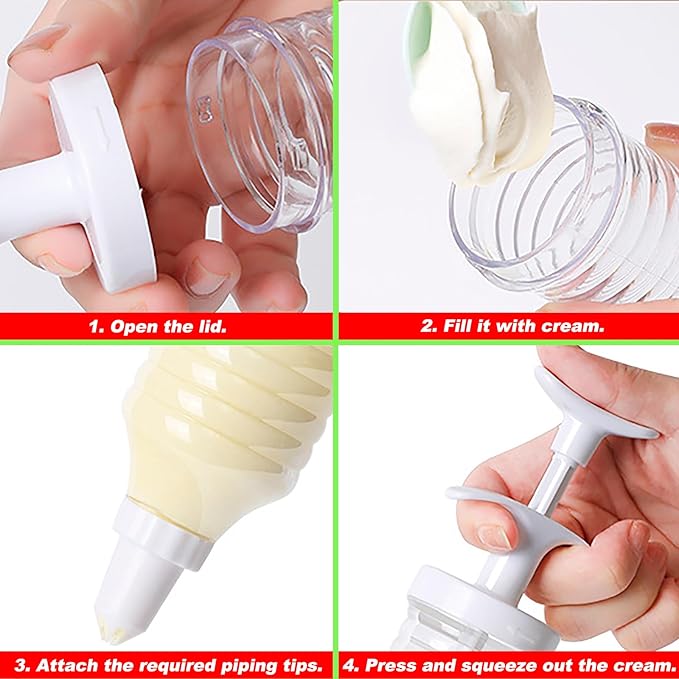 Suuker Cake Decorating Gun, Cupcake Icing Piping Kit, Cake Decorating Kit with 8 Piping Tips, Cupcake Injector/Decorating Icing Set, White