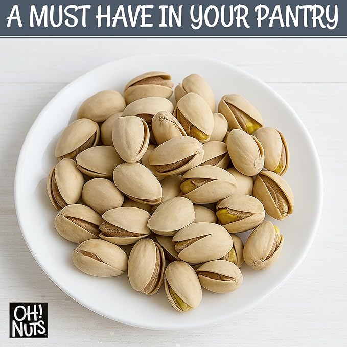 Oh! Nuts Pistachios – California Roasted Salted Pistachios, 2 LB Bag – Premium Dry Roasted Nuts, Vegan, Gluten-Free, Kosher Snack