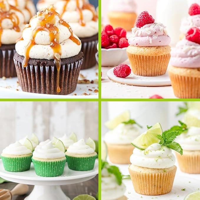 Suuker 5 Pieces Round Piping Tips, Cake Decorating Tips, Frosting Icing Tips for Cupcakes, Cake, Cookie and Decorating（1A 2A 803 R16L R18L）