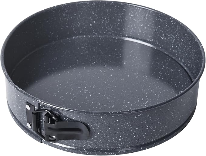 Springform Pan, 10-Inch Nonstick Cheesecake Pan with Removable Bottom Round Baking Cake Pie Mold for Oven 10" x 10" (Black with White Point)