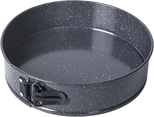 Springform Pan, 10-Inch Nonstick Cheesecake Pan with Removable Bottom Round Baking Cake Pie Mold for Oven 10" x 10" (Black with White Point)