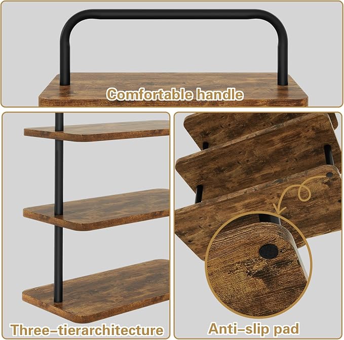 IBUYKE Wood Cupcake Stand,3 Tier Dessert Stand,Set of 2,Cupcake Stand for 50 Cupcakes,Cupcake Tower Dessert Display Stand for Party, Christmas, Wedding, Baby Shower, Serving Tray,Rustic Brown UTLJ013H-2