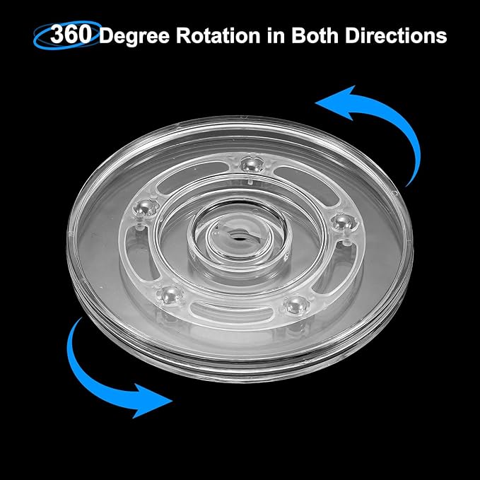 uxcell Acrylic Lazy Susan Turntable, 4.5 Inch Clear Turntable Organizer Ball Bearing 360 Degree Rotating Tray for Spice Rack Table Cake Kitchen Pantry Decorating Bathrooms