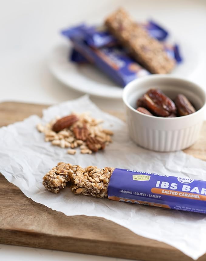 Fody Foods IBS Snack Bars, Salted Caramel, 1.41 Oz (Pack of 12), 6g Prebiotic Fiber, Low FODMAP, Gut & IBS Friendly, Lactose Free, Non-GMO, Gluten Free
