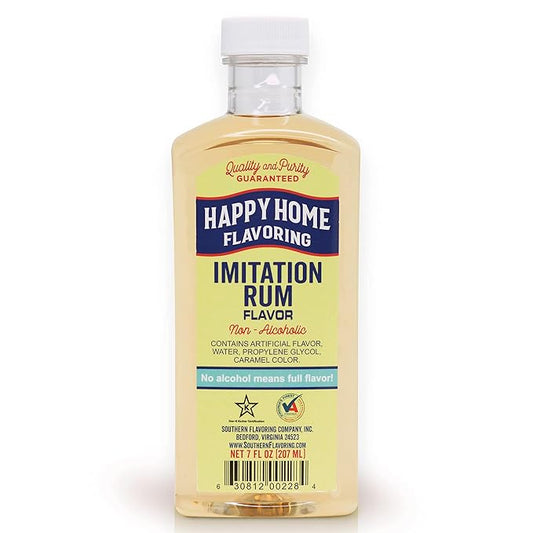 Happy Home Imitation Rum Flavoring, Non-Alcoholic, Certified Kosher, 7 oz.