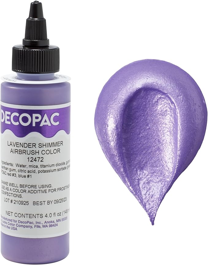 Lavender Shimmer Premium Airbrush Color Cake Decorations - Food Coloring - Airbrush Color - 4 Fl Oz
