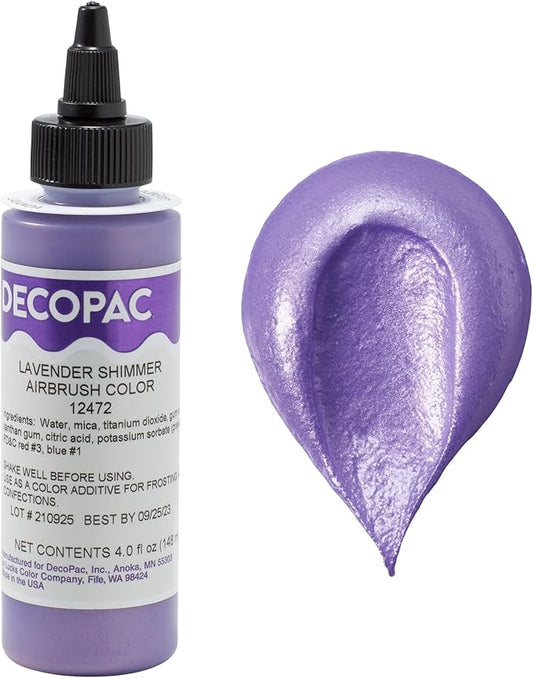 Lavender Shimmer Premium Airbrush Color Cake Decorations - Food Coloring - Airbrush Color - 4 Fl Oz