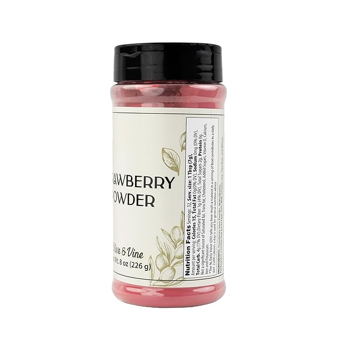 Olive & Vine Strawberry Powder, Sweet & Fruity, For Smoothies & Baking, Rich Tradition, Authentic Taste, For Global Recipes (8 Ounce)