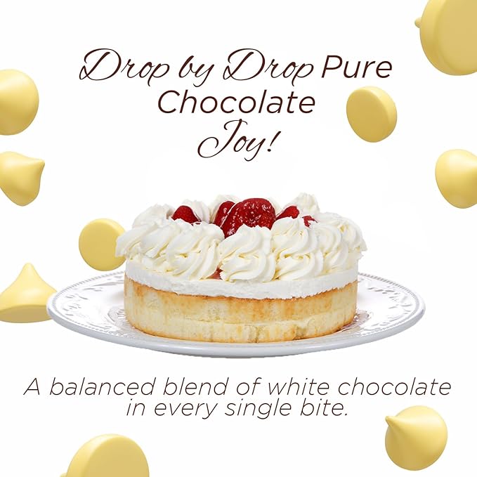 Chocolate Drops – Milky & Dark Chocolate Candy, 35 oz Bulk Sweet Treats for Baking & Gifting, Premium Quality (White)