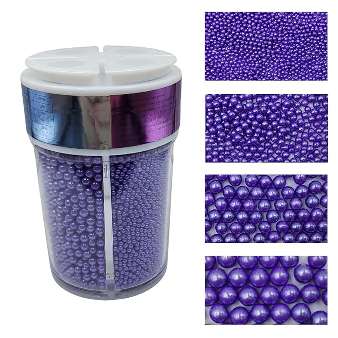 EPHVODI Sprinkles for Cake Decorating, Purple Pearl Sugar Sprinkles for Cupcake Toppers Wedding Party Halloween Christmas Supplies, 4 Sizes Sprinkle Mix