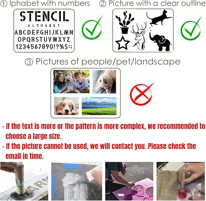 xrlsg Custom Stencils for Spray Painting,Make Your Own Stencils,Personalized Stencils with Logo/Text,Multi-Use Letter Stencils for Wood Paper Fabric Ceramic Plastic-A6-Polyester Film-4.1 x 5.8 inches