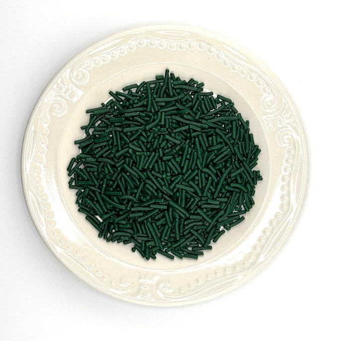 Dark Green Forest Green Sprinkles for Baking Cakes, Cupcakes, Cookie Decorations, Ice Cream and Donut Toppings Edible Decorating Baking Supplies - 4 oz package (Dark Green)