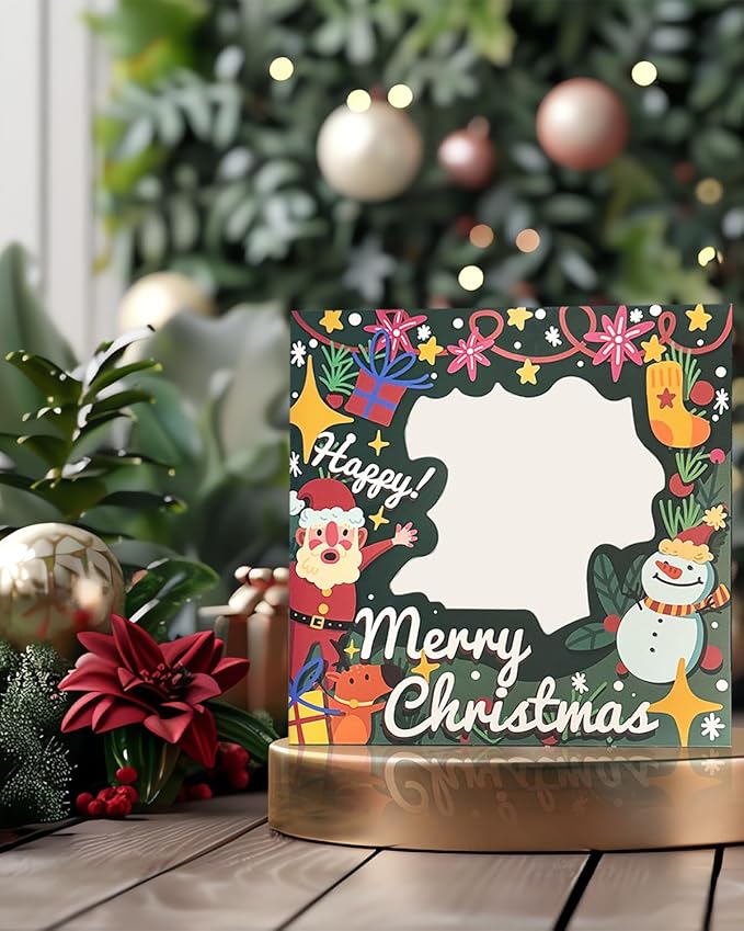 qiqee Christmas 12x12x6 Cake Box, 4Sets Christmas Cake Box with Window ＆ 4Sets 12 Inch Christmas Snow Man Cake Round Boards, 12inch Cake Containers