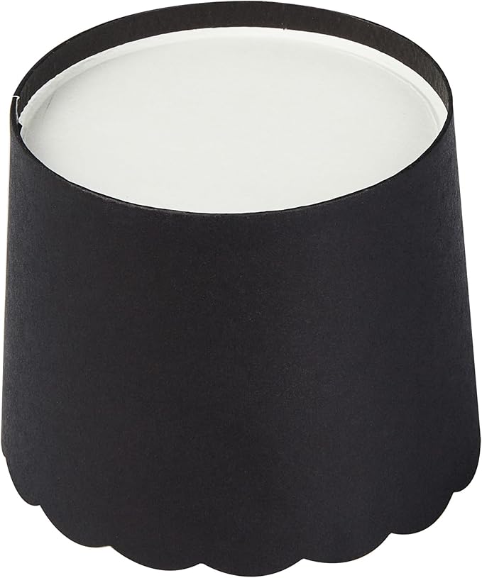 Panificio 6 Ounce Cupcake Wrappers, 200 Scalloped Baking Cups - Oven-Ready, Greaseproof, Black Paper Cupcake Liners, Disposable, For Birthdays, Baby Showers, Or Weddings - Restaurantware