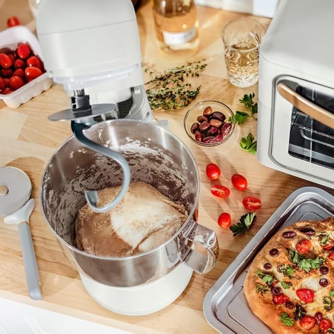Beautiful 5.3QT 300W Stand Mixer with 12 Speeds, Tilt-Head, Splash Guard & Dishwasher-Safe Accessories, Soft Matte Finish – Mixes Up to 9 Dozen Cookies, Includes Dough Hook & Whisk (White Icing)