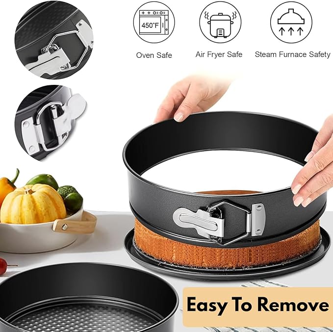 9 inch springform pan for cheesecake, Nonstick, Leak-proof Cheesecake Pans for Baking cakes, Cheese Cake & Pies with Protective Silicone mould & 100 Parchement Papers - Easy to Clean