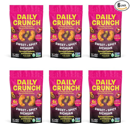 Daily Crunch, Zero Seed Oils, Gluten Free, 4oz (6 Pack, Sichuan)