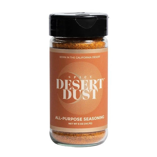 Desert Dust Spicy – All-Purpose Chiltepin Pepper Seasoning with Organic Date Sugar | Bold Medium-Hot Heat for Steak, Chicken, Seafood, Vegetables & More | Low-Glycemic, Gluten-Free | 5oz