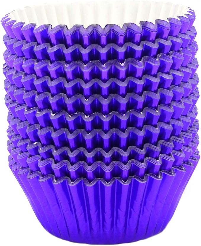 Standard Purple Foil Cupcake Liners Muffin Baking Cups for Party and More, 200-Count