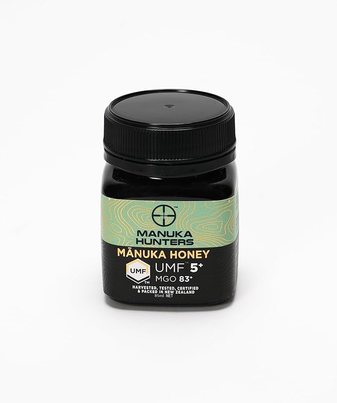 Manuka Hunters Raw New Zealand Honey Gift Set 4-Pack Honey Sampler with UMF 5+,10+,15+,20+ (250g = 85ml Each) – 100% Pure Natural Sweetener - Ideal for Tea, Coffee, Smoothies, Baking - Sustainable
