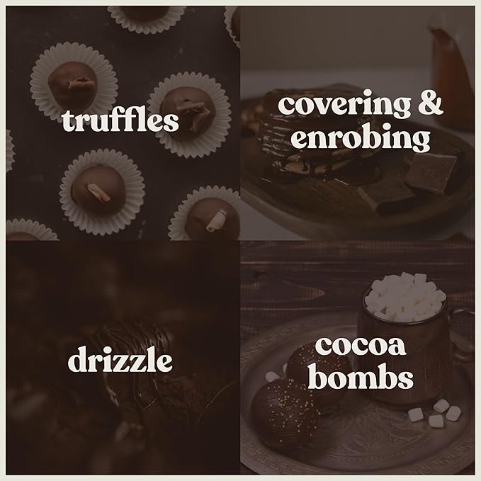 Merckens Dark Melting Chocolate - 5 Pounds of Premium Quality Dark Candy Melts to make a Dubai Chocolate Bar, Cake Pops, Cocoa Bombs, & Homemade Desserts