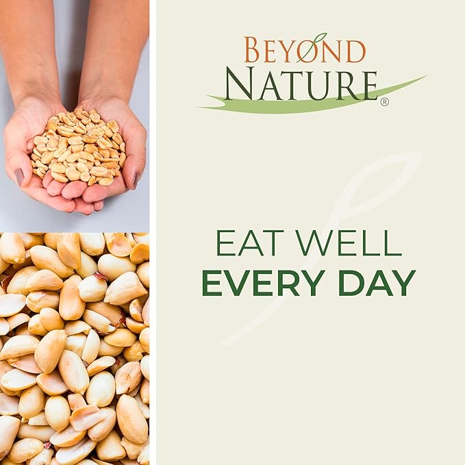 Beyond Nature Dry Roasted Peanuts – Unsalted 2 Pound (32 oz) Vacuum Sealed Non GMO, No Oil & No Salt, Low Carb, Keto Friendly & Vegan Snack